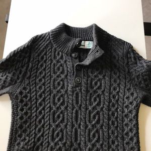 Aran Crafts 100% Merino Irish Sweater, Charcoal